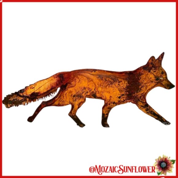Metal Handcrafted Fox Yard Art NWT - Picture 1 of 6